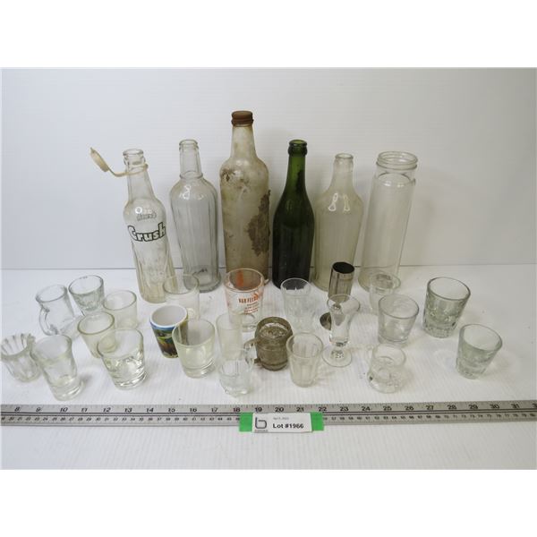 Crush Pop Bottle - Vintage Bottles - Assorted Collection of Shot Glasses