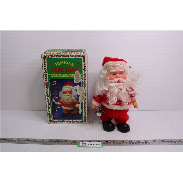 Vintage Battery Operated Musical Walking Santa in Original Box