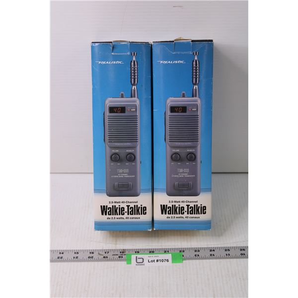 (2x Bid Price) (2) Walkie Talkies - 2.5 watt, 40 Channel (NIB, NOS, Not Tested)