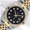 Image 1 : Rolex Men's Two Tone Black Diamond & Sapphire Datejust Wristwatch