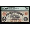 Image 1 : 1862 $1 Virginia Treasury Obsolete Note VACR18 PMG Choice About Uncirculated 58