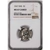 Image 1 : 1967 SMS Jefferson Nickel Coin NGC MS67 Cameo