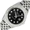 Image 2 : Rolex Men's Stainless Steel Black 3 ctw Diamond Datejust Wristwatch