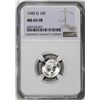 Image 1 : 1945-D Mercury Dime Coin NGC MS65FB