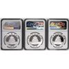 Image 2 : Set of (3) 2019 (G/S/Y) China 10 Yuan Silver Panda Coins NGC MS70