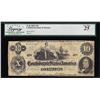 Image 1 : 1862 $10 Confederate States of America Note T-46 PMG Very Fine 25