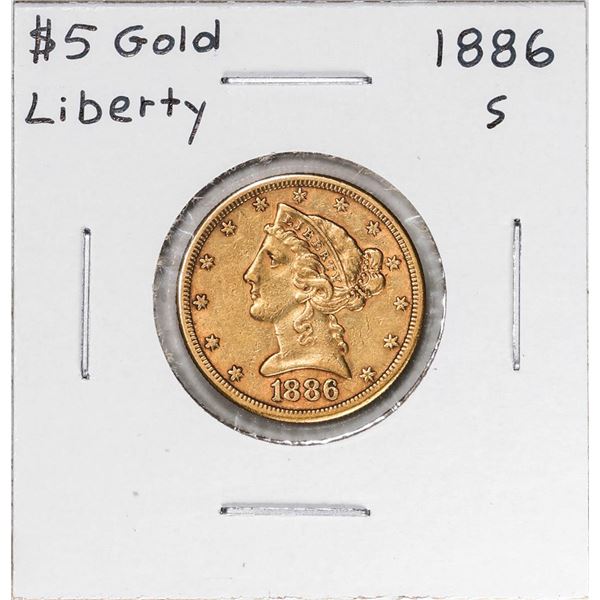 1886-S $5 Liberty Head Half Eagle Gold Coin