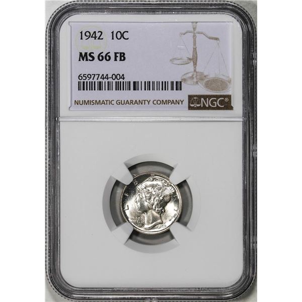 1942 Mercury Dime Coin NGC MS66FB