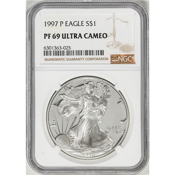 1997-P $1 Proof American Silver Eagle Coin NGC PF69 Ultra Cameo