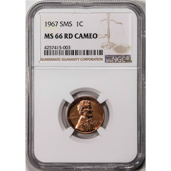 1967 SMS Lincoln Memorial Cent Coin NGC MS66RD Cameo