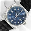 Image 1 : Rolex Men's Stainless Steel Blue Diamond Datejust Wristwatch with Nylon Strap