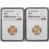 Image 1 : Lot of 2015-2016 $5 American Gold Eagle Coins NGC MS69