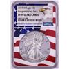 Image 1 : 2019-W $1 Proof American Silver Eagle Coin NGC PF70 Ultra Cameo Congratulations Flag