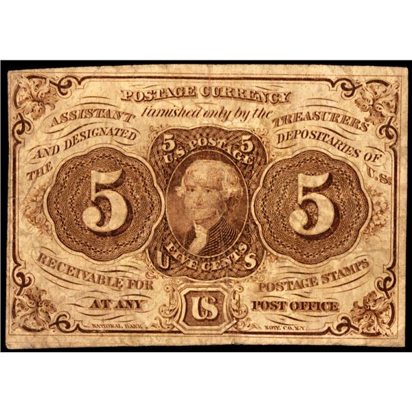 July 17, 1862 First Issue Five Cents Fractional Currency Note