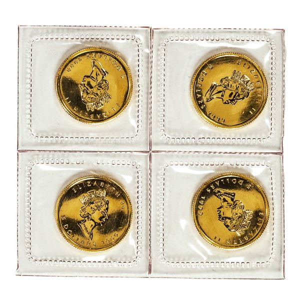 Lot of (4) Sealed 1999 Canadian $5 Maple Leaf Gold Coins