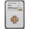 Image 1 : 1999 $5 American Gold Eagle Coin NGC MS69
