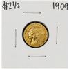 Image 1 : 1909 $2 1/2 Indian Head Quarter Eagle Gold Coin