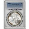 Image 1 : 1887 $1 Morgan Silver Dollar Coin PCGS MS65