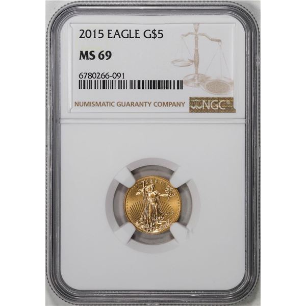 2015 $5 American Gold Eagle Coin NGC MS69