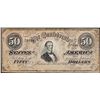 Image 1 : 1864 $50 Confederate States of America Note