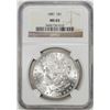 Image 1 : 1887 $1 Morgan Silver Dollar Coin NGC MS65
