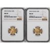 Image 1 : Lot of 2015-2016 $5 American Gold Eagle Coins NGC MS69