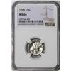 Image 1 : 1944 Mercury Dime Coin NGC MS66