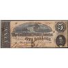 Image 1 : 1864 $5 Confederate States of America Note