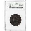Image 1 : 1827 N-6 Coronet Head Large Cent Coin ANACS AU50
