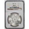 Image 1 : 1887 $1 Morgan Silver Dollar Coin NGC MS65