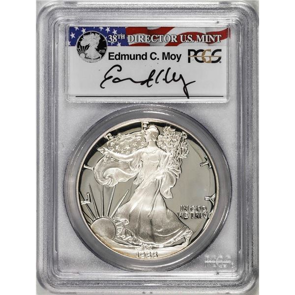 1988-S $1 Proof American Silver Eagle Coin PCGS PR69DCAM Edmund Moy Signature