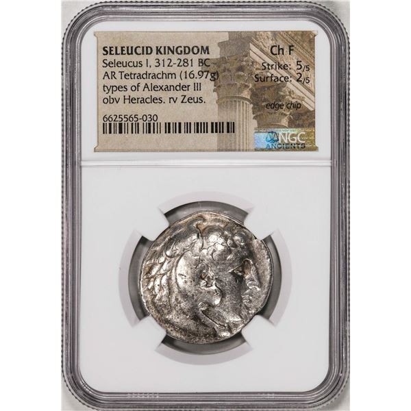 312-281 BC Seleucid Kingdom Selecus I AR Tetradrachm Ancient Coin NGC CH F