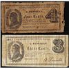 Image 1 : Lot of 1862 Puwelle Three and Four Cents Reading, PA Obsolete Scrip Notes