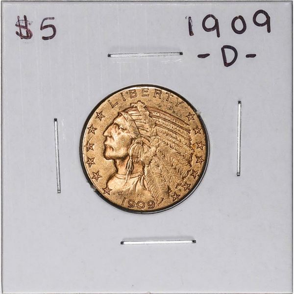 1909-D $5 Indian Head Half Eagle Gold Coin