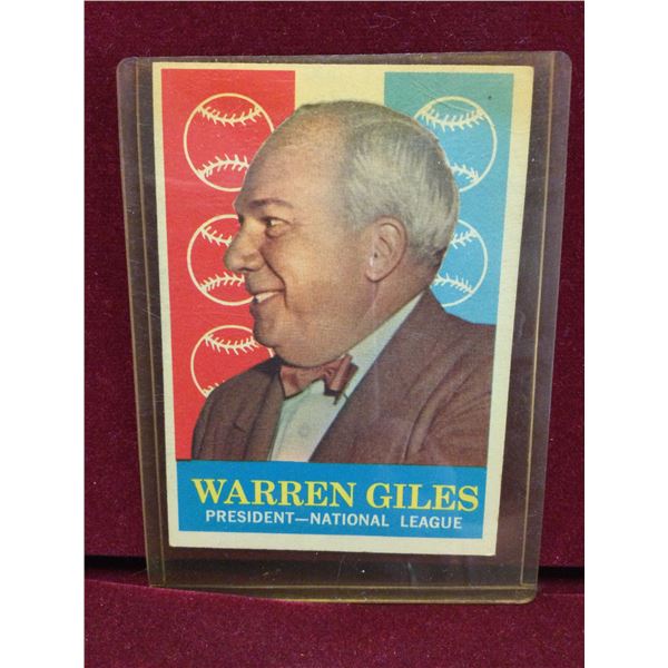 SCARCE Warren Giles Baseball Card