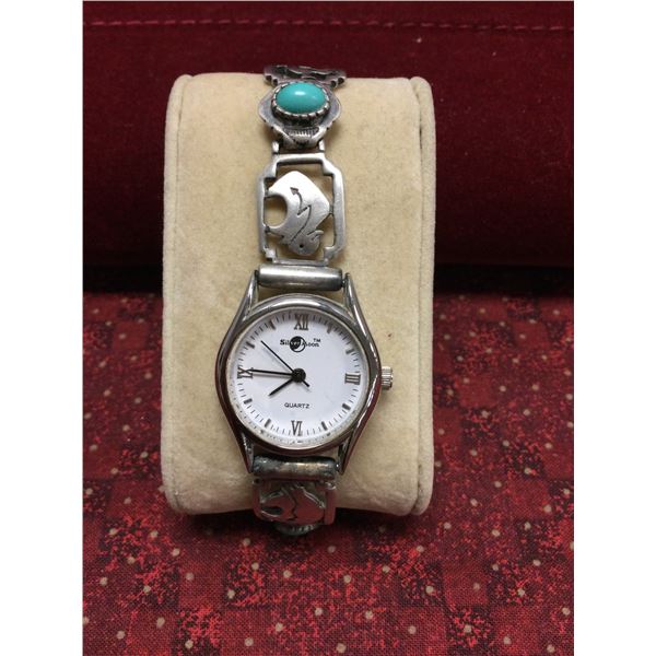 Beautiful Ladies Silver Native American Watch