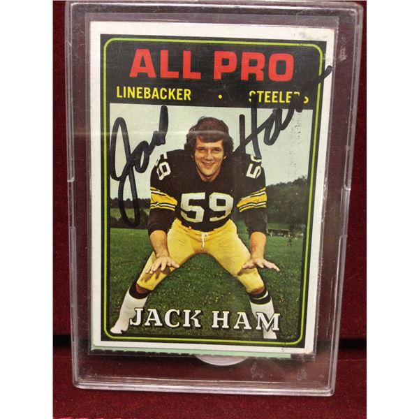 Autographed Jack Ham "Steelers" Football Card
