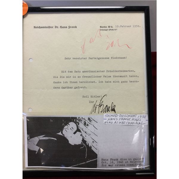 Extremely Rare Hans Frank Nazi Autograph