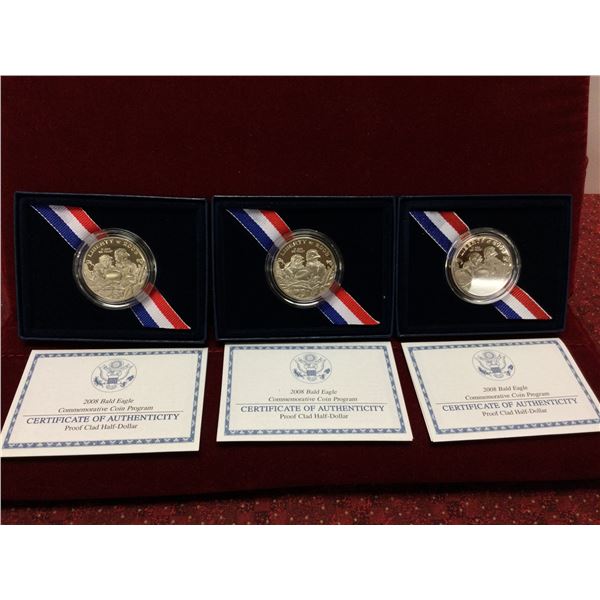 3 2008 US Mint Commemorative Coins