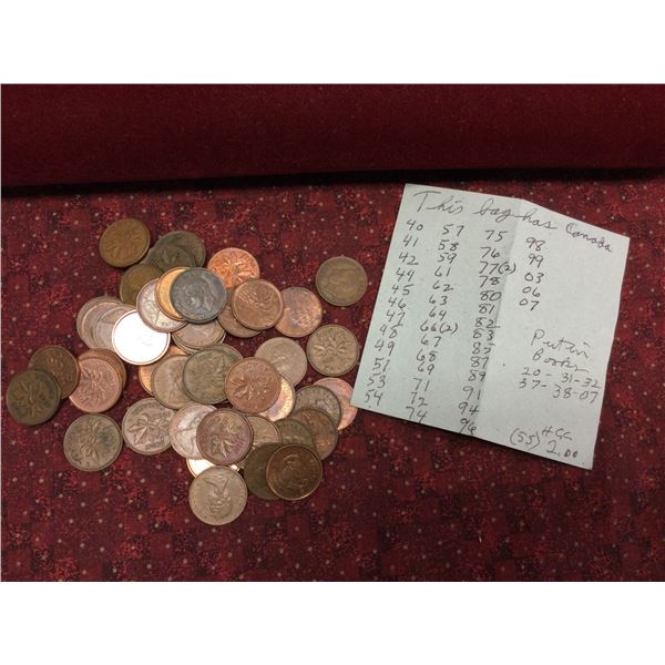 Attic Found Collection of Canadian Pennies