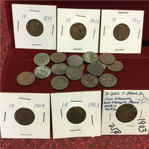 Attic Found Lot of US Indian Head Pennies