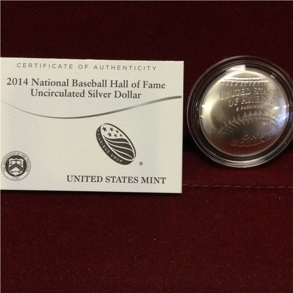 2014 US Baseball Hall of Fame Silver Dollar