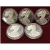 Image 1 : 5 Proof .999 Silver 1 Oz. Eagles
