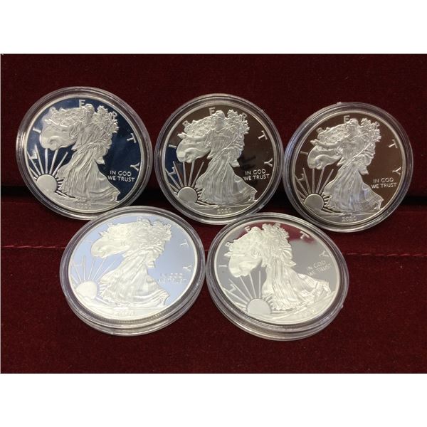 5 Proof .999 Silver 1 Oz. Eagles