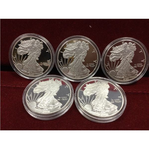 5 Proof .999 Silver 1 Oz. Eagles