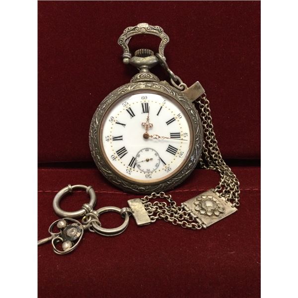 Outstanding 1900's Swiss Made Silver Pocket Watch