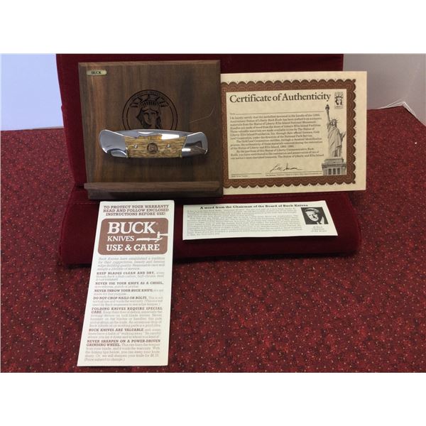Rare Statue of Liberty Buck Pocket Knife