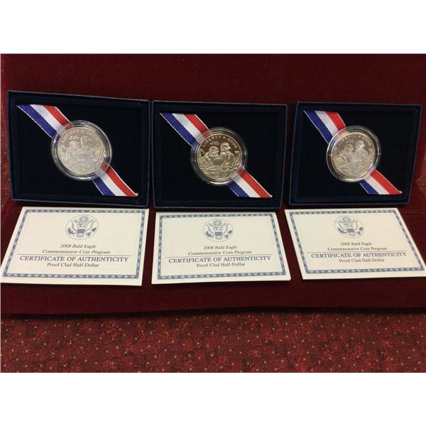 Lot of 3 2008 Bald Eagle Commemorative Coins