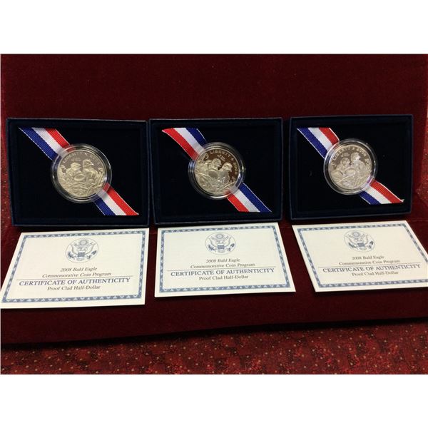 Set of 3 UNC 2008 Commemorative Coins