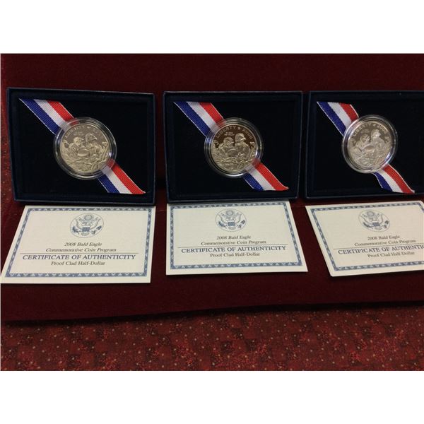Set of 3 UNC 2008 Commemorative Coins